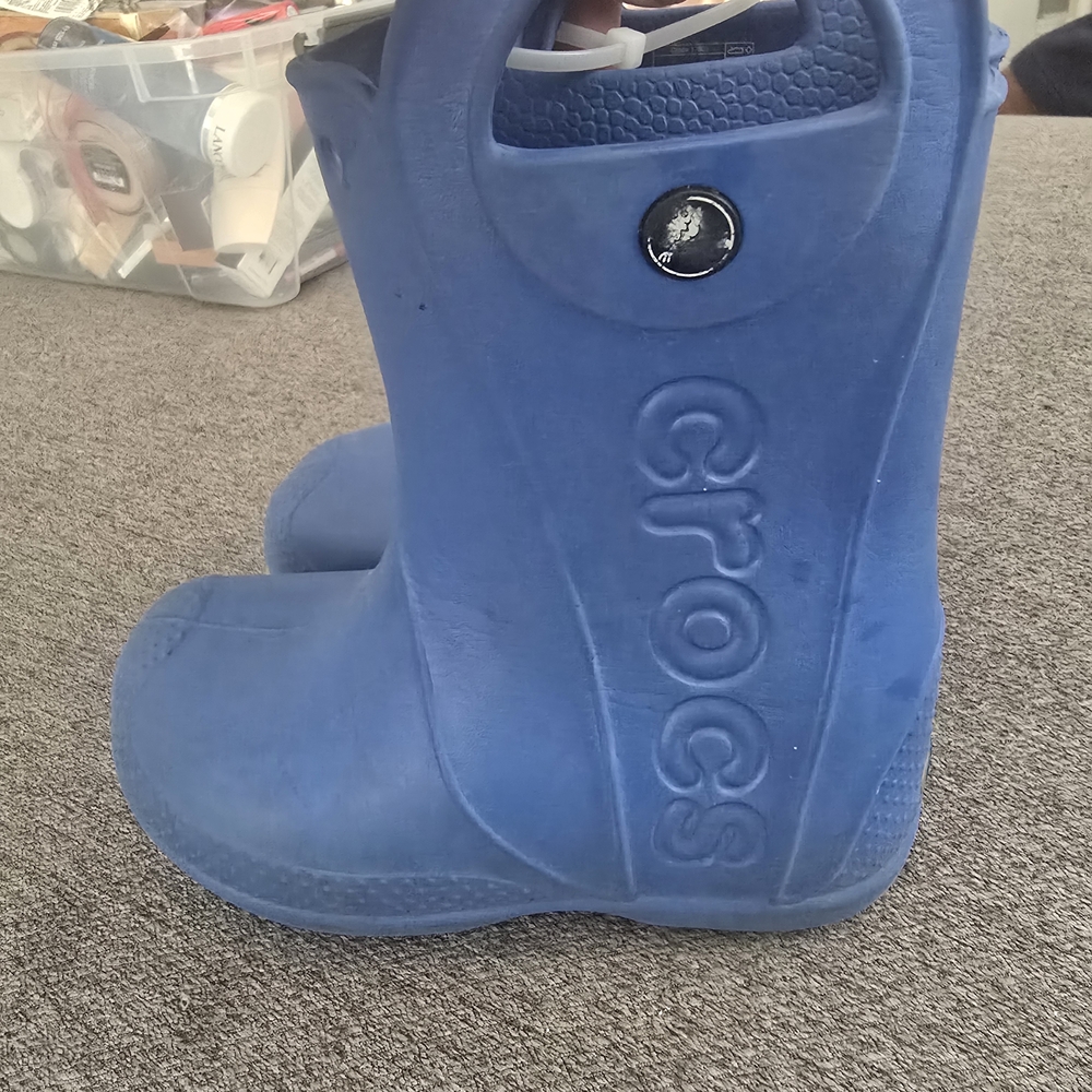 CROCS Kids Vibrant Blue Rain Boots